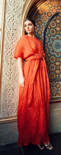 Load image into Gallery viewer, Orange Crinkled Ombre Belted Kaftan
