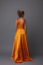 Load image into Gallery viewer, Satin Ball Gown with Ruffled Straps
