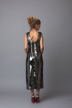 Load image into Gallery viewer, Sequins Dress with Embroidered Floral Embellishments
